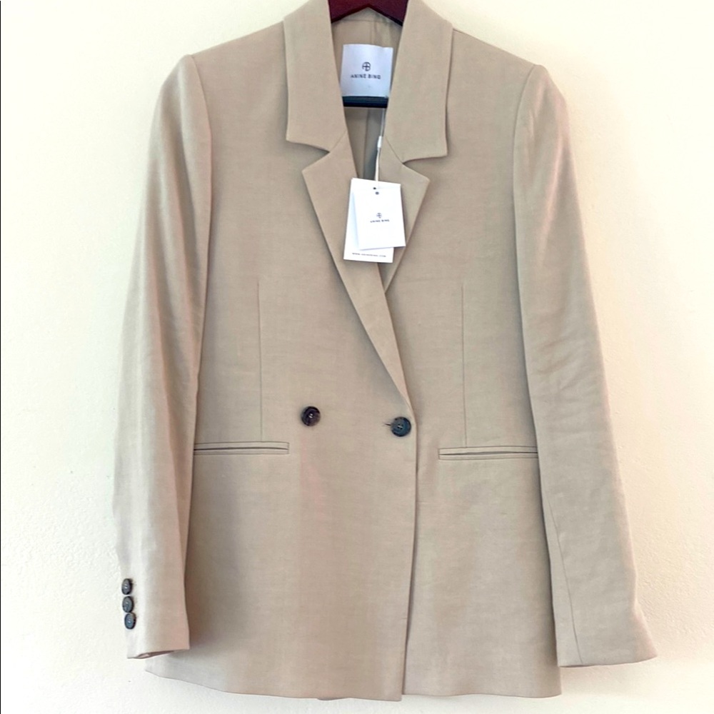 NWT Anine Bing Cream Blazer Modern Minimalist Suit Jacket Oversized - Picture 2 of 8